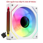 Quạt tản nhiệt Fan case led vô cực Cắm thẳng trực tiếp chân molex của nguồn máy tính, kích thước 12cm - Ảnh 2